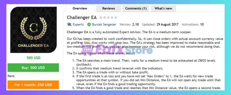 Challenger EA MT4 Review