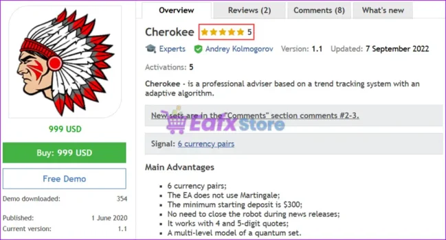 Cherokee EA MT4 Overview