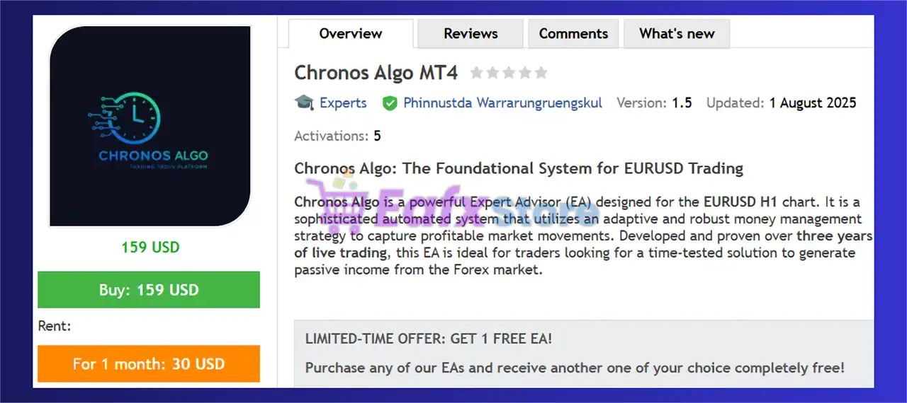 Chronos Algo MT4 v1.5 (Platform build 1441+) 2 Chronos Algo MT4 Overview
