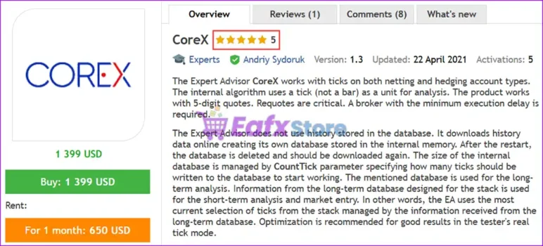 CoreX EA MT5 Overview