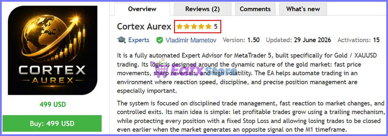 Cortex Aurex EA MT5 (Latest version) – GroupBuy 2 Cortex Aurex EA MT5 Review