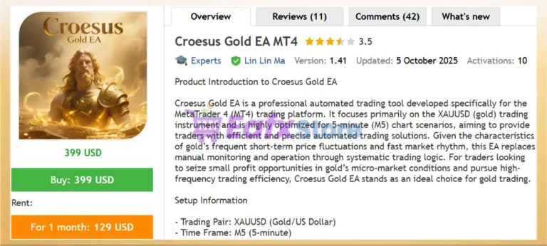 Croesus Gold EA MT4 Review