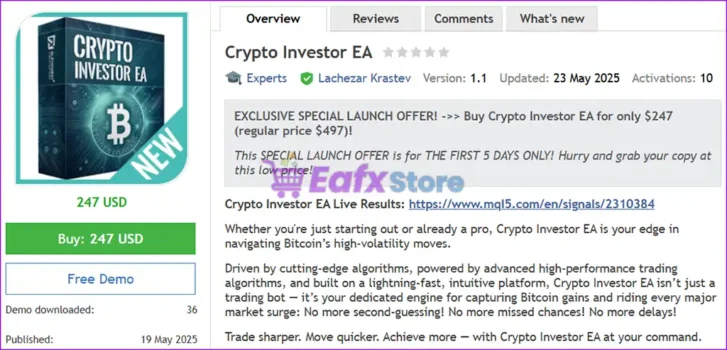 Crypto Investor EA Overview