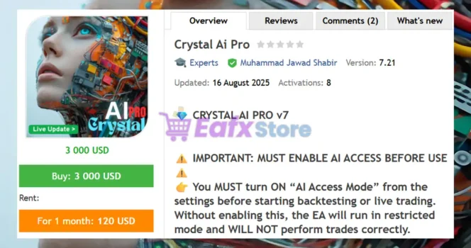 Crystal Ai Pro EA MT5 Overview