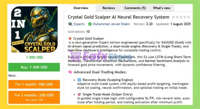 Crystal Gold Scalper AI Neural Recovery System MT5 Overview