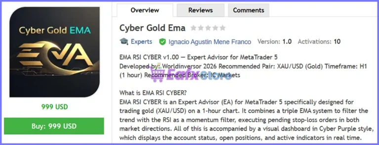 Cyber Gold Ema EA MT5 Review