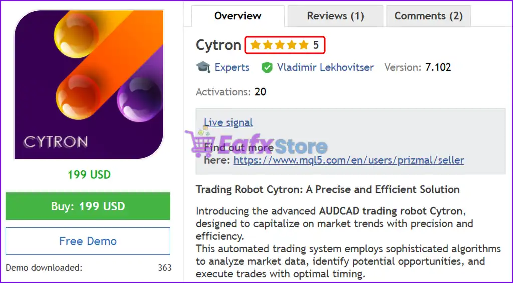 Cytron EA MT5 (Latest version) – GroupBuy 2 Cytron EA MT5 Overview