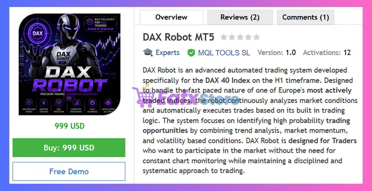 DAX Robot MT5 (Latest version) – GroupBuy 2 DAX Robot MT5 Reviews