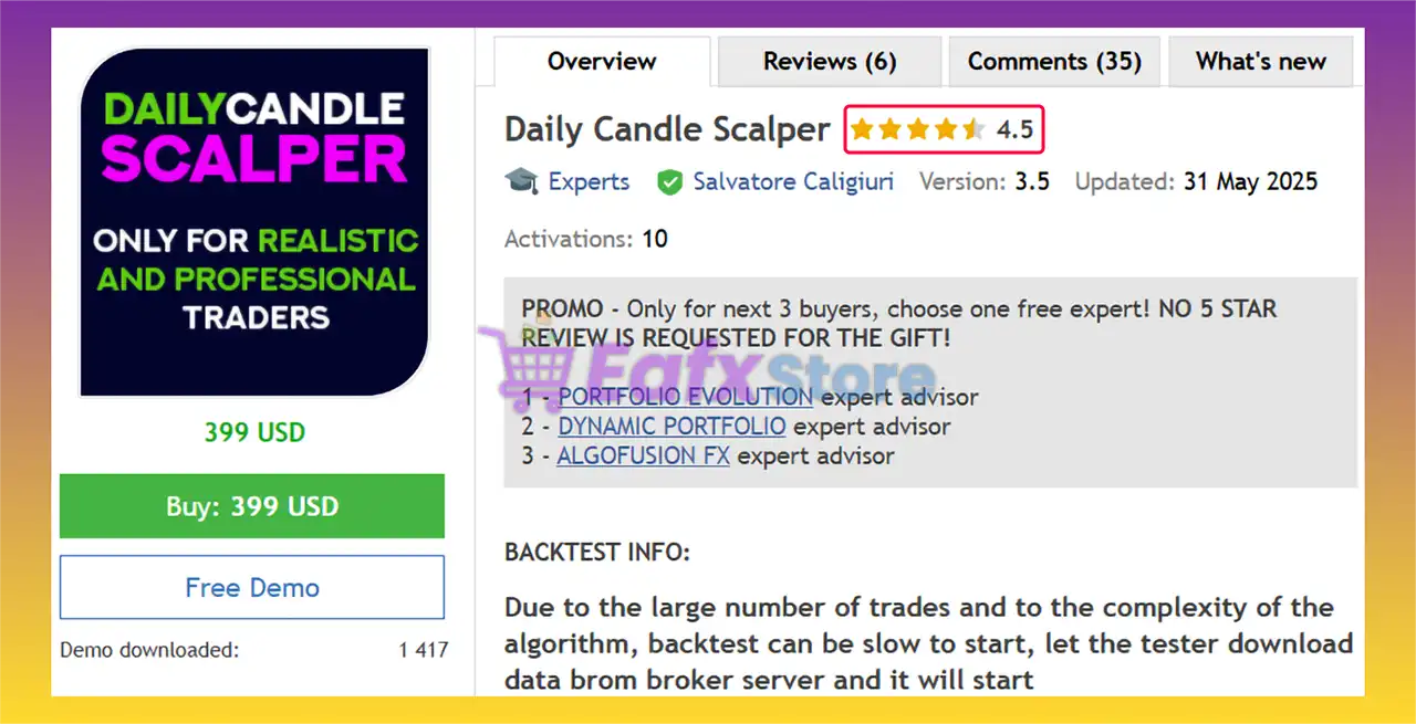 Daily Candle Scalper EA MT5 (Latest version) – GroupBuy 2 Daily Candle Scalper EA MT5 Overview