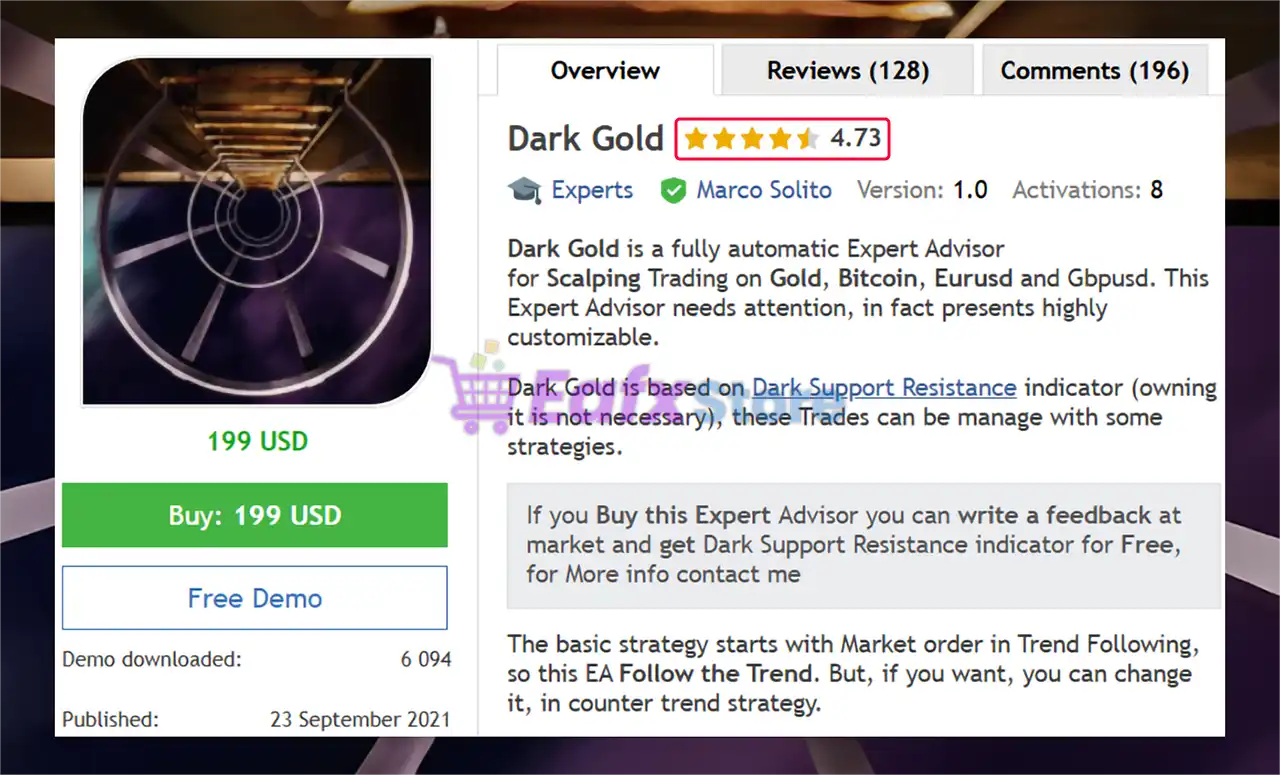 Dark Gold EA MT4 v1.0 with SetFiles (Platform build 1441+) 2 Dark Gold EA MT4 Overview