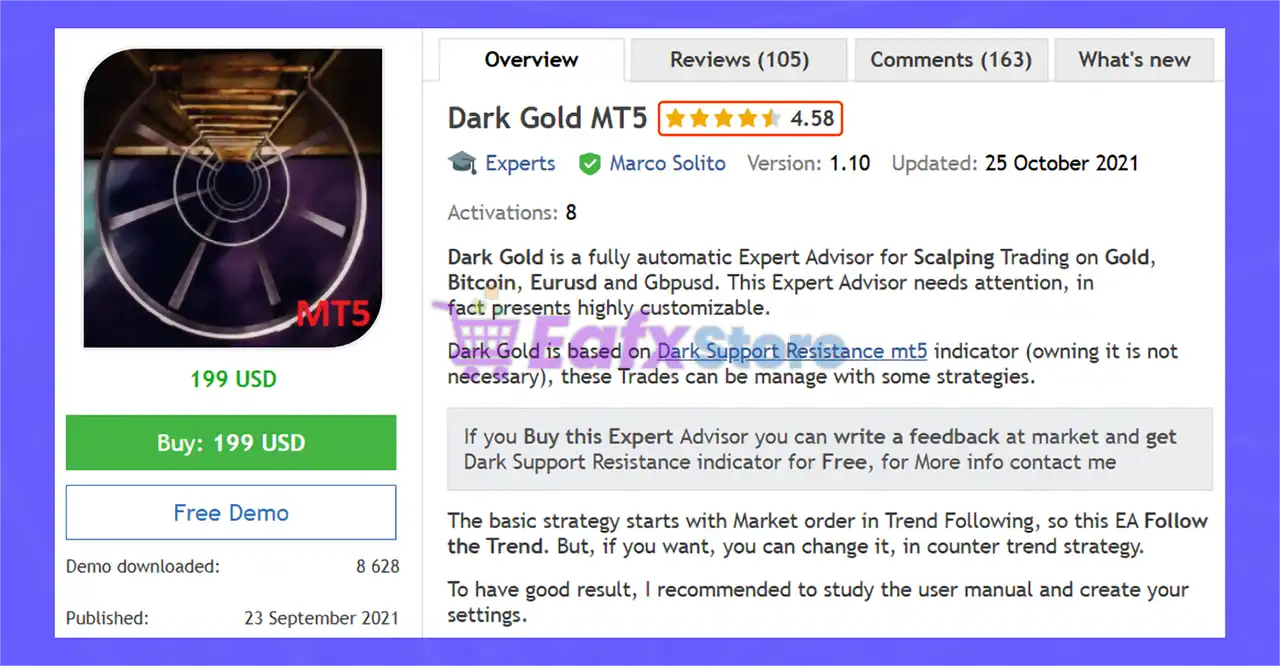 Dark Gold MT5 with SetFiles (Latest version) – GroupBuy 2 Dark Gold MT5 Overview