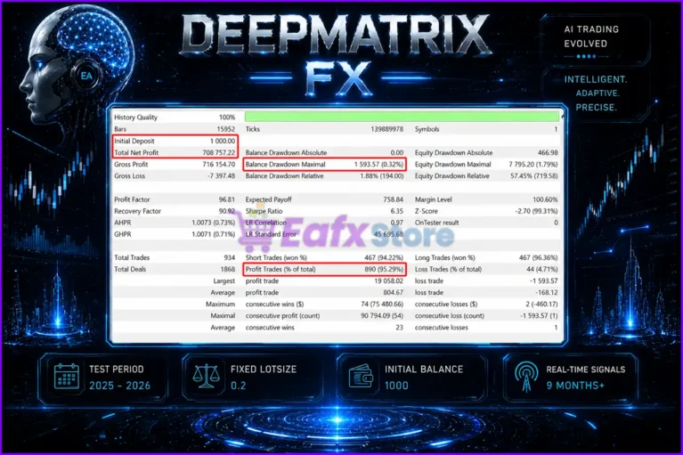 DeepMatrix FX EA MT5 Backtest Results