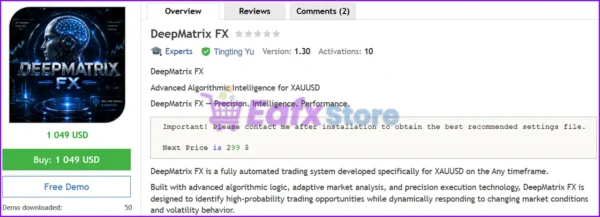 DeepMatrix FX EA MT5 Review