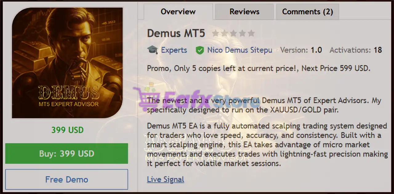 Demus MT5 with SetFiles (Latest version) – GroupBuy 2 Demus MT5 Review