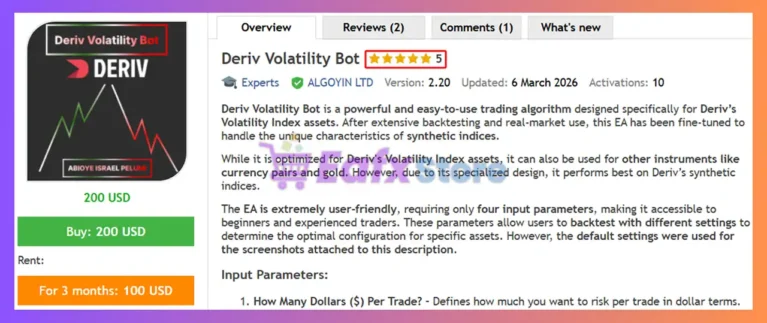 Deriv Volatility Bot MT5 Review
