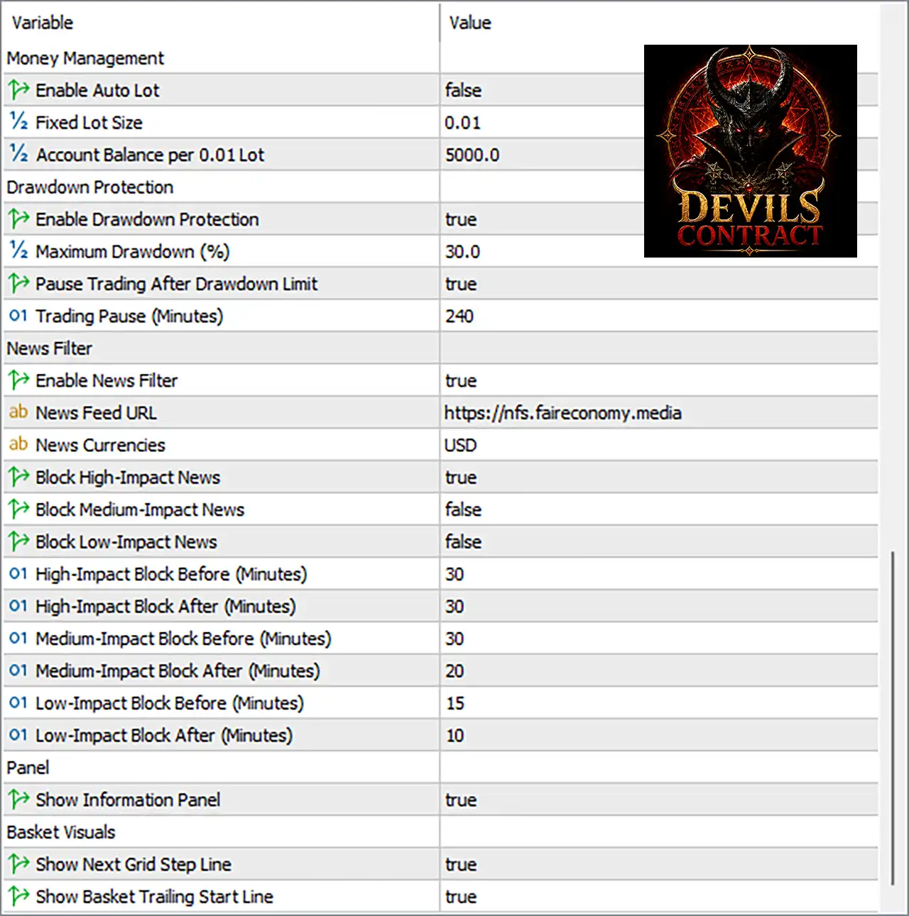 Devils Contract EA Settings Panel
