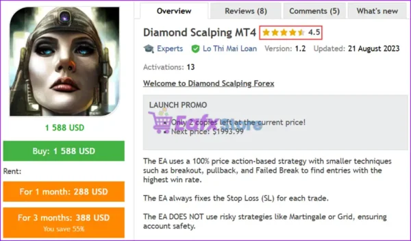 Diamond Scalping MT4 Overview