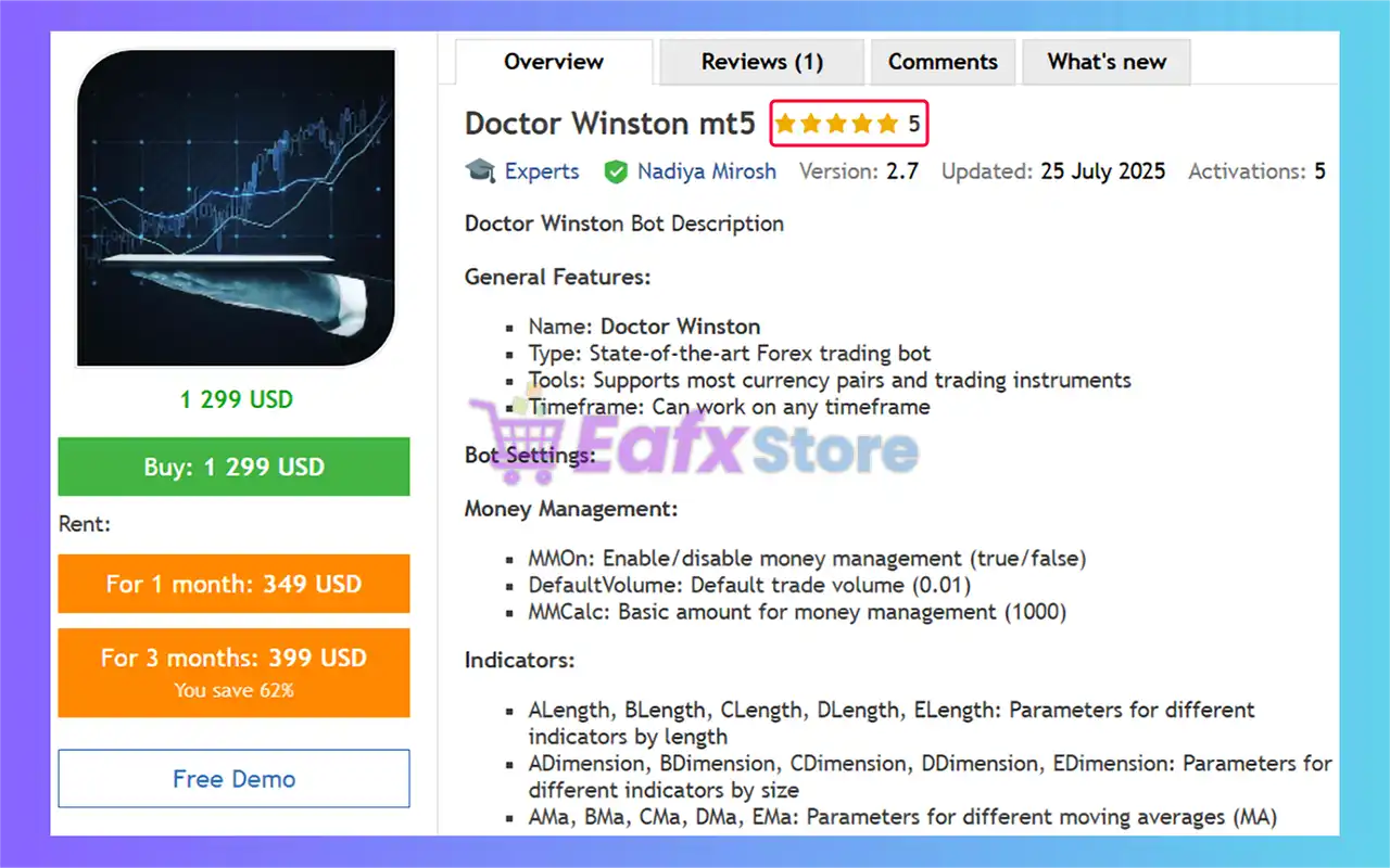Doctor Winston MT5 (Latest version) – GroupBuy 2 Doctor Winston MT5 Overview