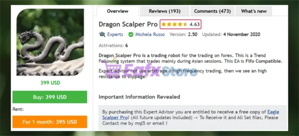 Dragon Scalper Pro MT4 Overview