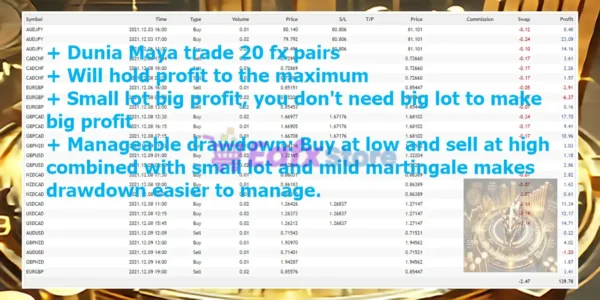 Dunia Maya EA Trading Results