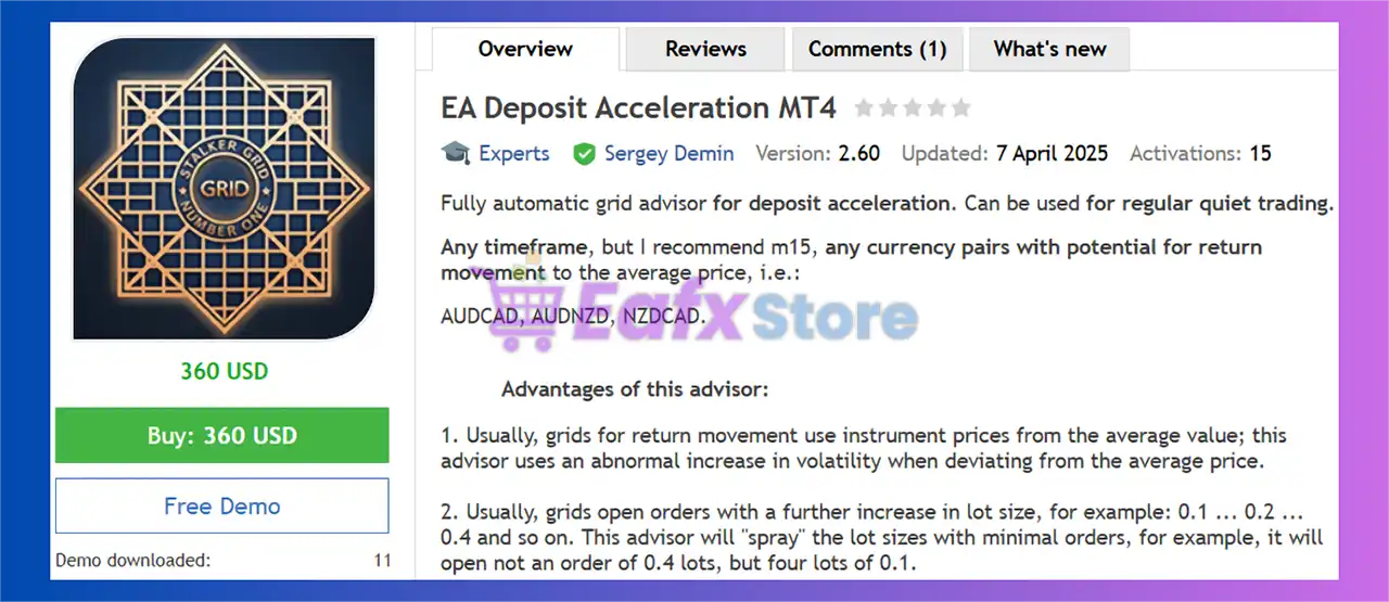 EA Deposit Acceleration MT4 with SetFiles (Latest version) 2 EA Deposit Acceleration MT4 Review