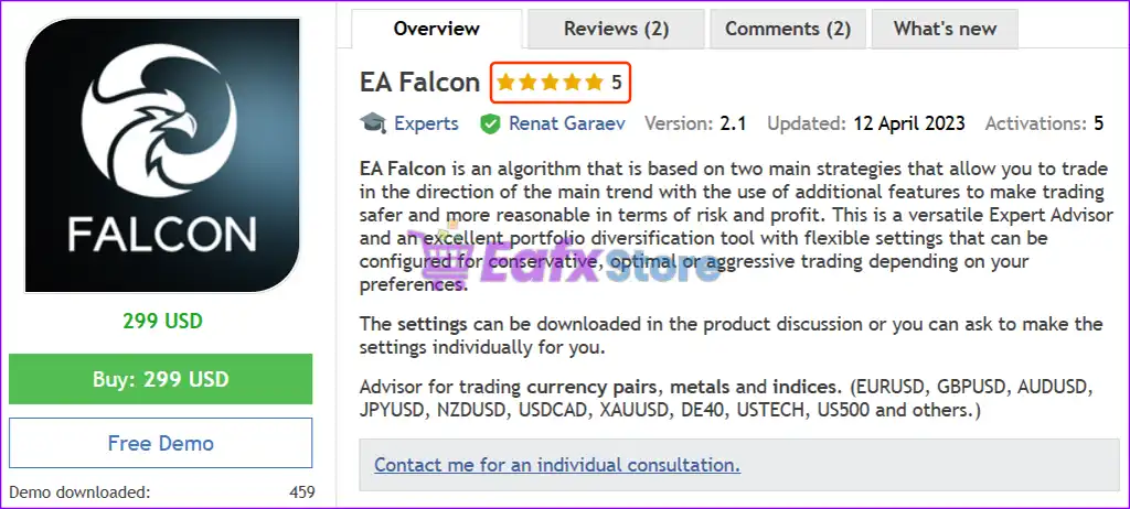 EA Falcon MT4 with SetFiles (Latest version) - PreOrder 2 EA Falcon MT4 Overview