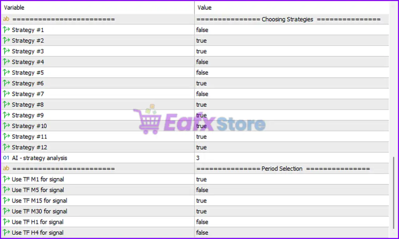 EA Legendary Multi Strategy Settings Panel