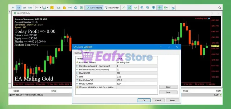 EA Maling Gold MT5 Setting