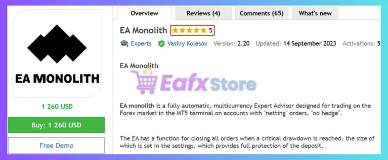 EA Monolith MT5 Review