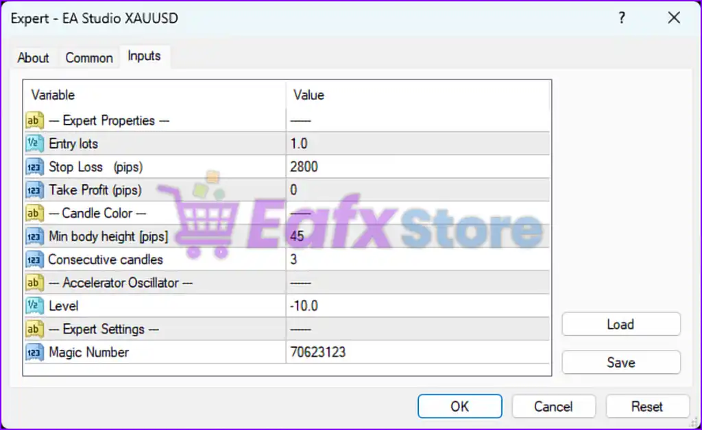 EA Studio XAUUSD – Full Input Settings Analysis 3