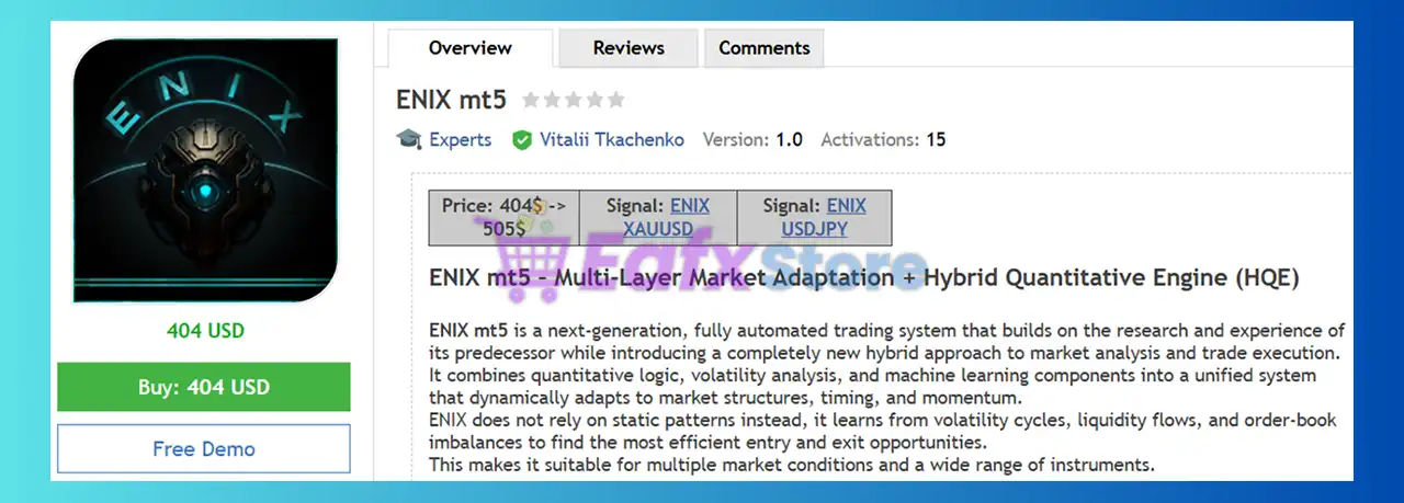 ENIX MT5 (Latest version) – GroupBuy 2 ENIX mt5 Overview