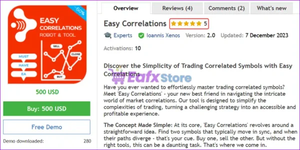 Easy Correlations EA MT5 Overview
