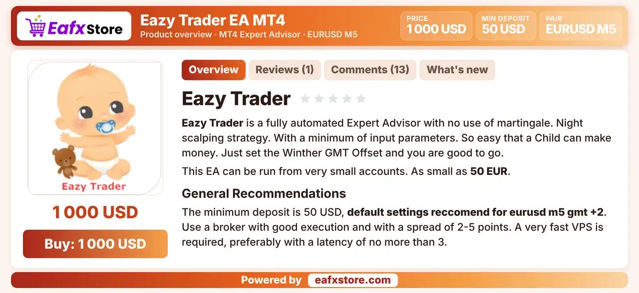 Eazy Trader EA MT4 (Latest version) - Unlimited 2 Eazy Trader EA MT4 Review