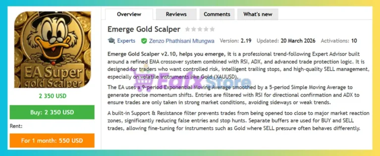 Emerge Gold Scalper EA MT5 Review