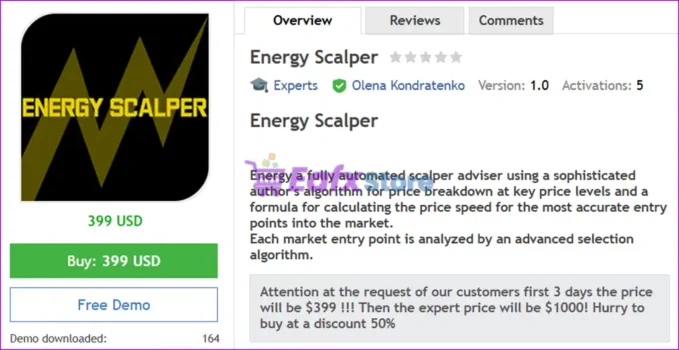 Energy Scalper EA MT4 Overview