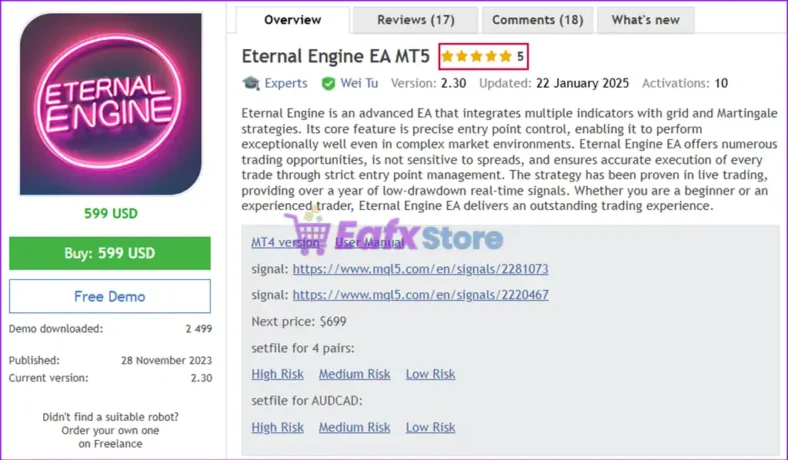 Eternal Engine EA MT5 Overview