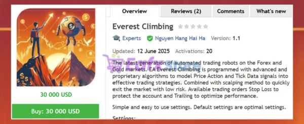 Everest Climbing EA MT4 Overview