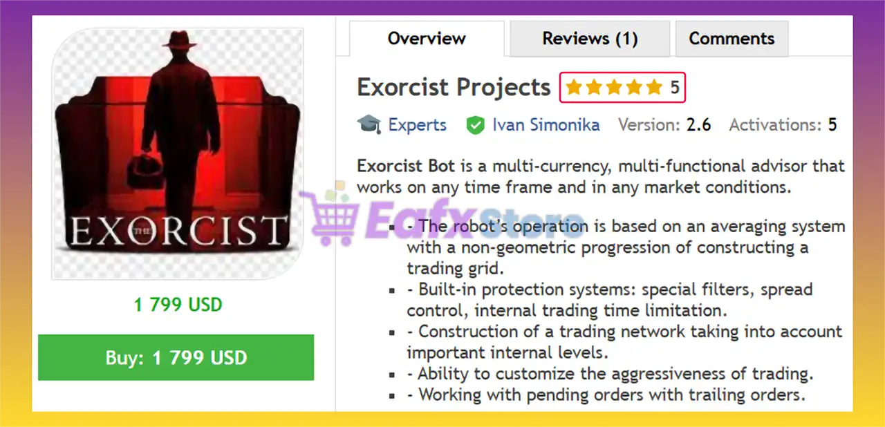 Exorcist Projects EA MT4 (Latest version) 2 Exorcist Projects EA MT4 Overview
