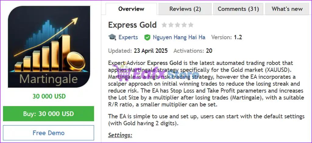Express Gold EA MT4 (Latest original version) 2 Express Gold EA MT4 Overview