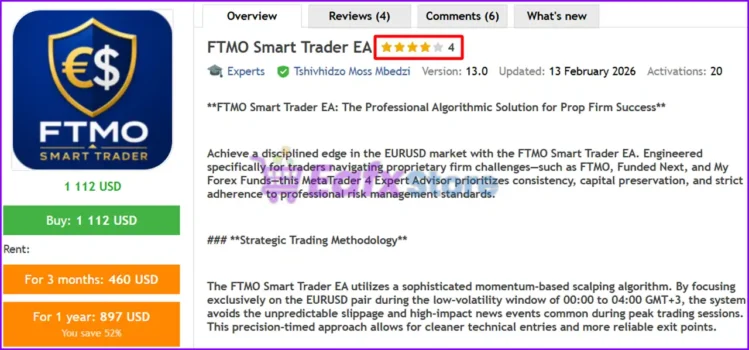 FTMO Smart Trader EA MT4 Review