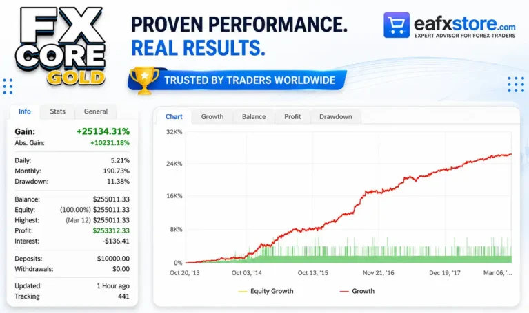 FX CORE GOLD EA Myfxbook Results
