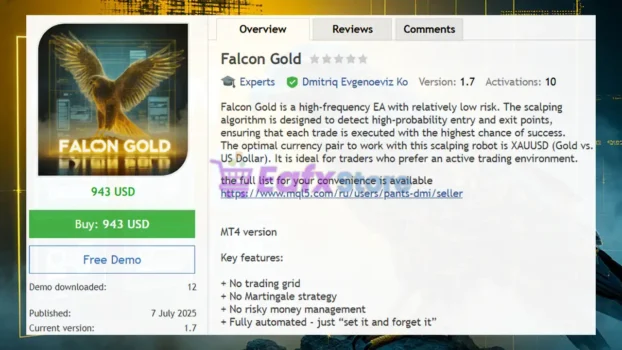 Falcon Gold EA MT4 Review