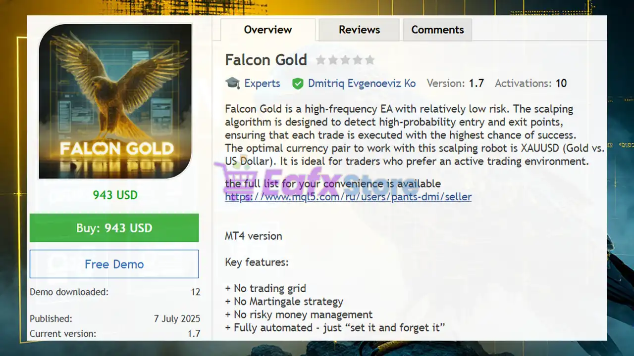 Falcon Gold EA MT4 (Latest version) - Unlimited 2 Falcon Gold EA MT4 Review