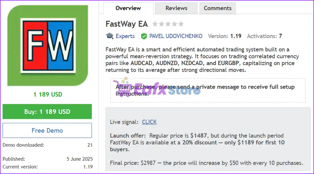 FastWay EA MT5 (Latest version) – GroupBuy 2 FastWay EA MT5 Overview