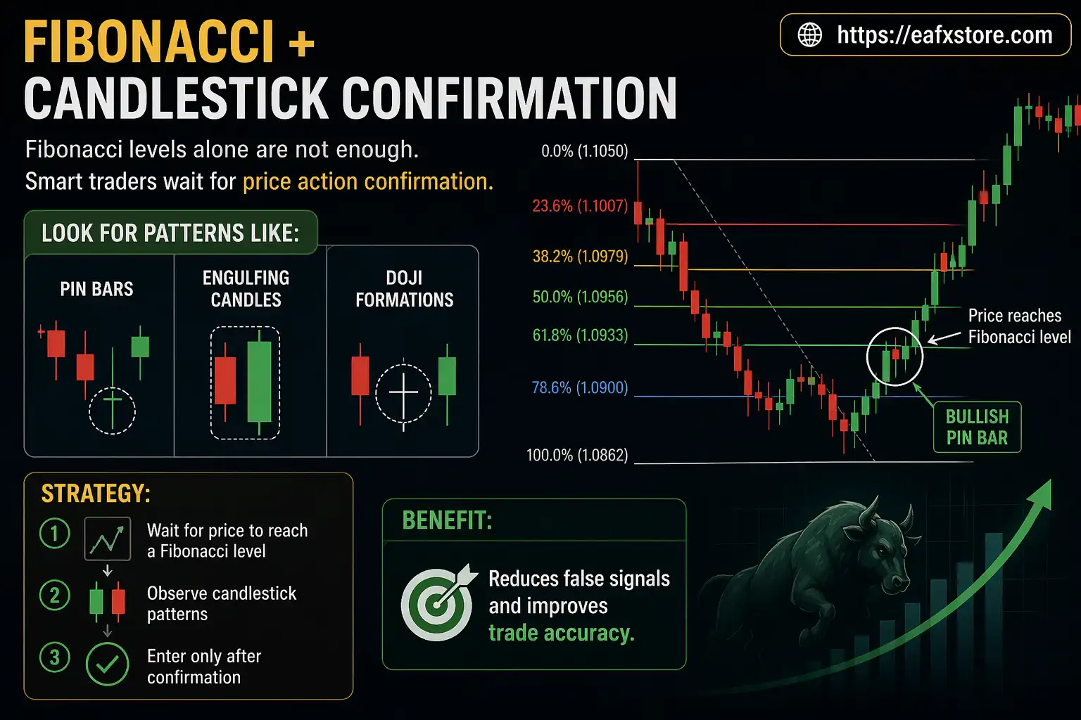 Fibonacci + Candlestick Confirmation