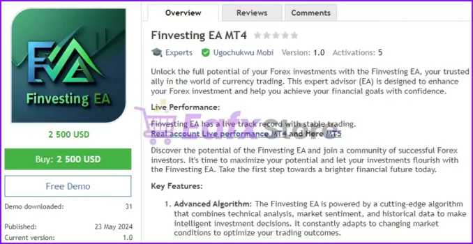 Finvesting EA MT4 Overview