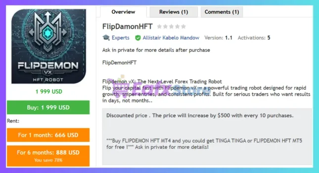 FlipDamonHFT EA MT4 Review