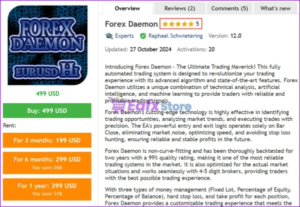 Forex Daemon EA MT4 Overview