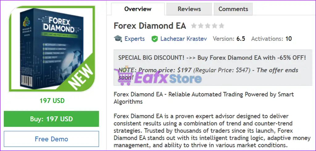 Forex Diamond EA MT4 v6.5 (Platform build 1441+) 2 Forex Diamond EA MT4 Overview