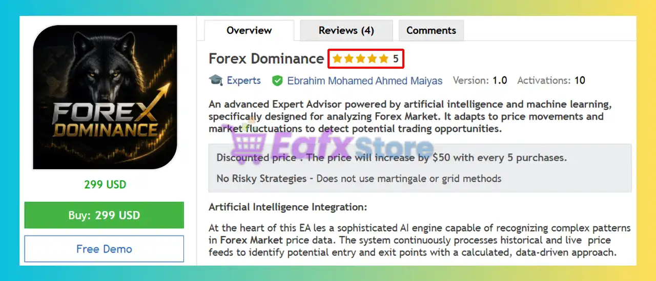 Forex Dominance EA MT5 (Latest version) – GroupBuy 2 Forex Dominance EA MT5 Review